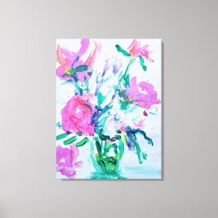 Pink Wildflowers Bouquet Canvas Print