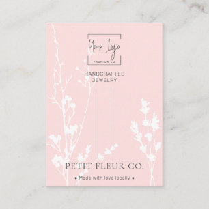 Pink Wildflowers Jewellery Hairclip Display Card