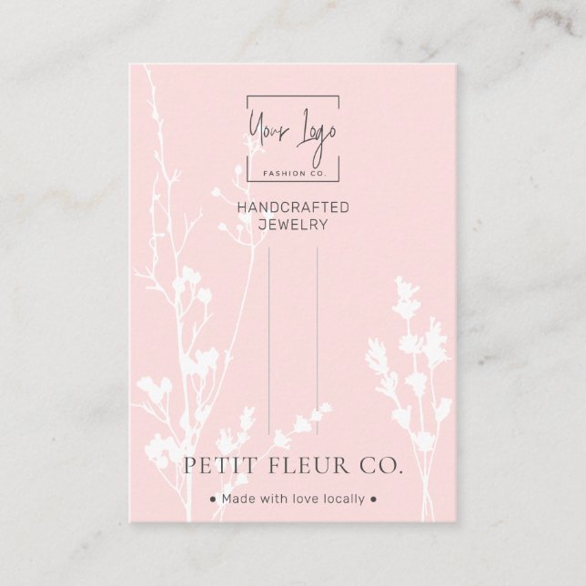 Pink Wildflowers Jewellery Hairclip Display Card (Front)