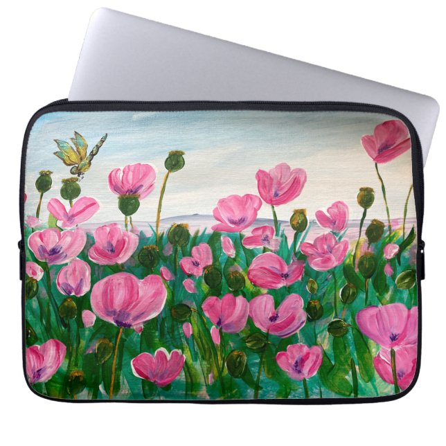 Pink Wildflowers  Laptop Sleeve (Front)