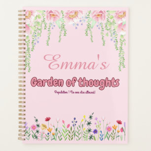 Pink wildflowers personalised Garden of thoughts Planner