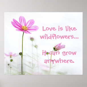 Pink Wildflowers  Poster