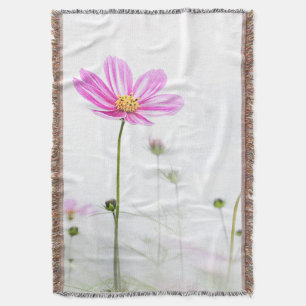 Pink Wildflowers Throw Blanket