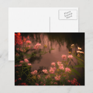 Pink Wildflowers Vintage Look Flower Postcard