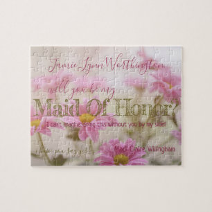 Pink Will You be My Maid of Honour Jigsaw Puzzle