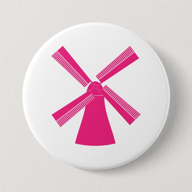 Pink Windmill 7.5 Cm Round Badge (Front)