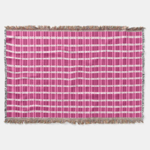 Pink Window Pane Contemporary Print Throw Blanket