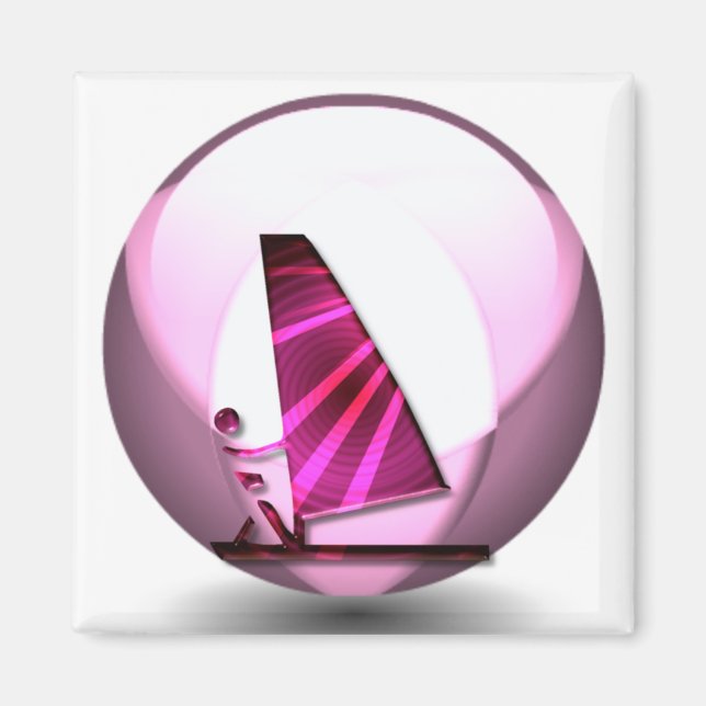 Pink Windsurf Designs Magnet (Front)