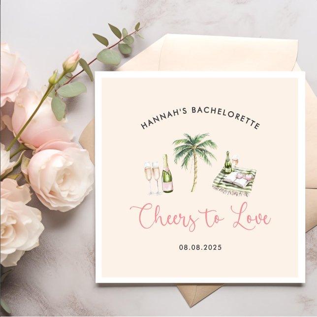 Pink Wine Country Bachelorette Weekend Napkin (Creator Uploaded)