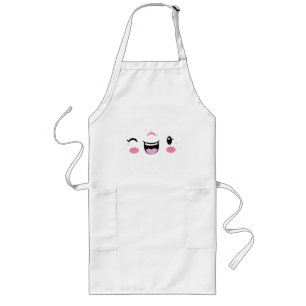 Pink Winking Kawaii Face Apron