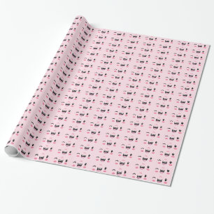 Pink Winking Kawaii Face Gift Wrap