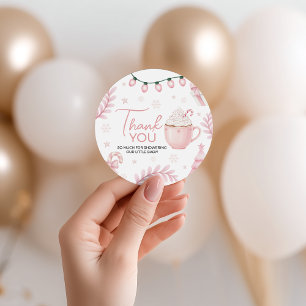Pink Winter Baby Shower Favor Tag