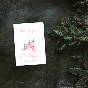 Pink Winter Ballerina Tutu Cold Baby Shower  Thank You Card