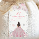 Pink Winter Brunette Hair Princess Birthday Party Gift Tags<br><div class="desc">This elegant and glamourous gift tag can be personalised with a name or title such as daughter, granddaughter, niece, friend etc. The design features a beautiful princess with brunette hair and fair skin in a pink ball gown. The text combines handwritten script and modern sans serif fonts for a classy...</div>