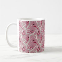 Pink Winter Cardinal Birds Pattern