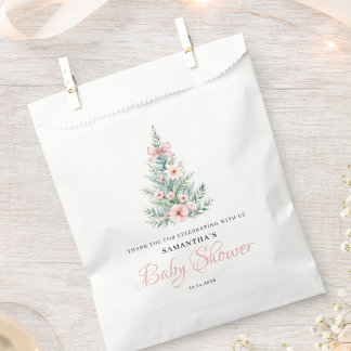 Pink Winter Christmas Girl Baby Shower Favour Bags