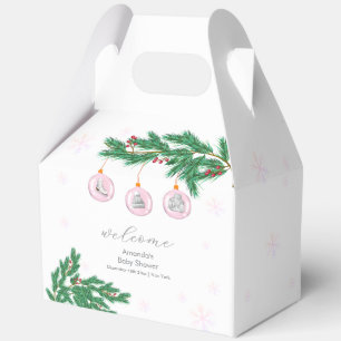 Pink Winter Clothes Ornaments Baby Shower Welcome  Favour Box