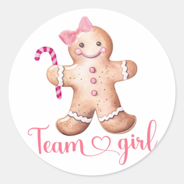 Pink Winter Cookie Team Girl Sticker (Front)
