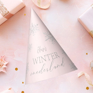 Pink Winter Onederland 1st Birthday Party Hat