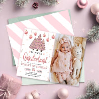 Pink Winter Onederland Christmas Trees Birthday