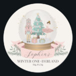 pink winter onederland first birthday favour tag<br><div class="desc">Celebrate your little sugar plum's first birthday with this magical Pastel Pink Nutcracker First Birthday Bundle. This delightful printable party decor captures the magic of a Christmas Winter Onederland theme, perfect for your girl's special day. Instantly downloadable, the bundle features a whimsical array of Sugar Plum holiday decorations, infusing the...</div>