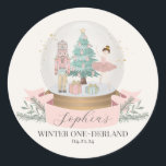 pink winter onederland first birthday favour tag<br><div class="desc">Celebrate your little sugar plum's first birthday with this magical Pastel Pink Nutcracker First Birthday Bundle. This delightful printable party decor captures the magic of a Christmas Winter Onederland theme, perfect for your girl's special day. Instantly downloadable, the bundle features a whimsical array of Sugar Plum holiday decorations, infusing the...</div>