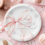 Pink Winter Onederland Silver Glitter 1st Birthday Paper Plate<br><div class="desc">Winter Onederland Pink and Silver Glitter 1st Birthday Paper Plates</div>