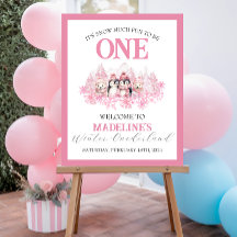 Pink Winter ONEderland Welcome Poster