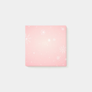 Pink Winter Snowflake Post it Notes