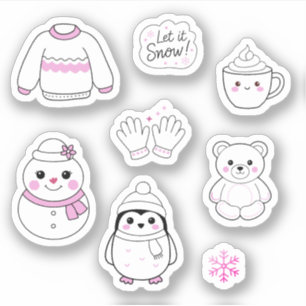 Pink winter Stickers Pack