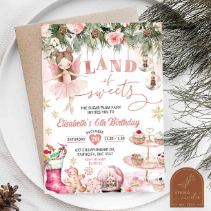Pink Winter Sweets Tutu Ballerina Birthday Girl  Invitation