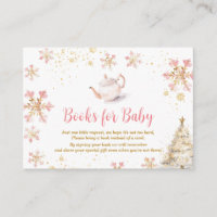 Pink Winter Tea Party Baby Shower Books for Baby