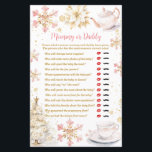 Pink Winter Tea Party Baby Shower Mommy or Daddy<br><div class="desc">Baby Is Brewing Pink Winter Tea Party Baby Shower Mommy or Daddy Game</div>
