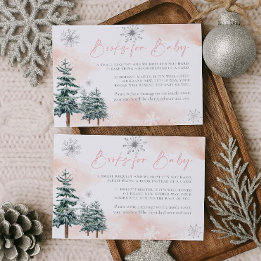 Pink Winter Wonderland Books for Baby Enclosure Card