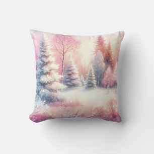 Pink Winter Wonderland Christmas  Cushion