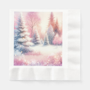 Pink Winter Wonderland Christmas  Napkin