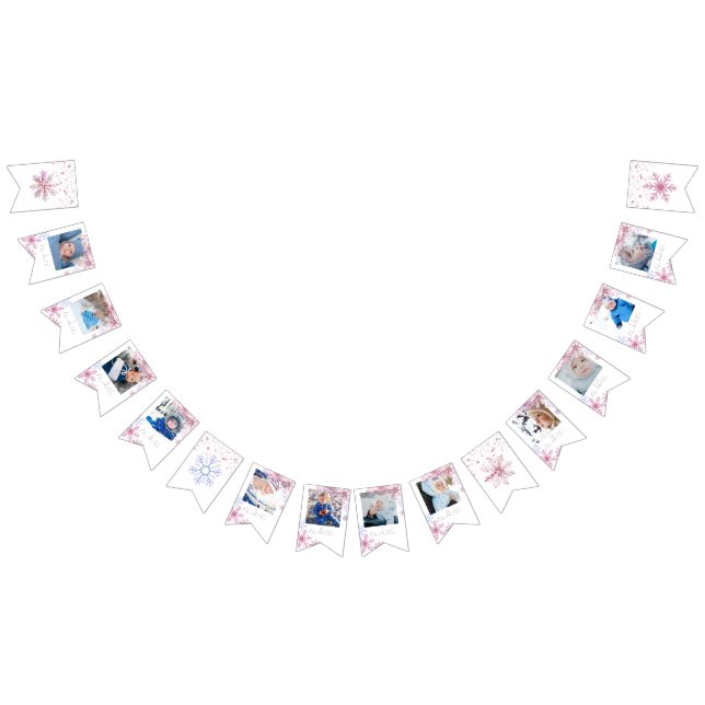 pink Winter Wonderland photo bunting banner (All)