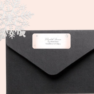 Pink Winter Wonderland Snowflake Return Address