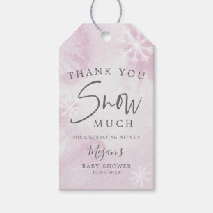 Pink Winter Wonderland Thank You Snow Much Gift Tags