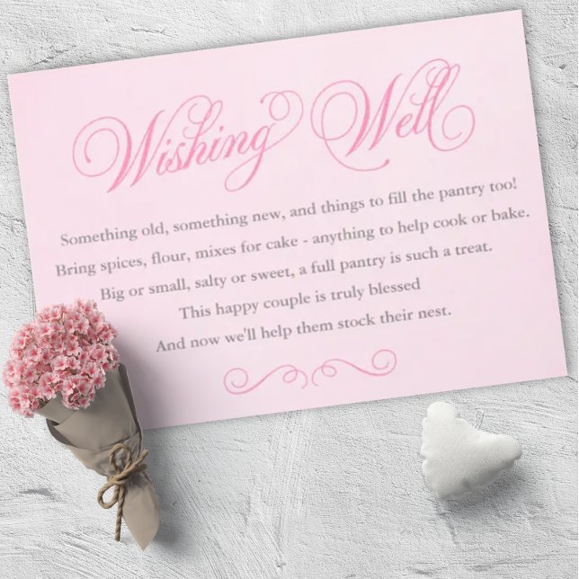 Pink Wishing Well Insert Card Wedding / Shower (Creator Uploaded)