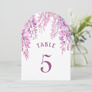 Pink Wisteria Arch Table Number