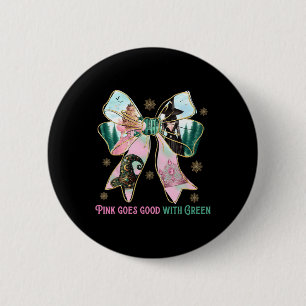 Pink Witch Goes Good With Green Halloween Witch Wo 6 Cm Round Badge