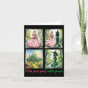 Pink Witch Goes Good With Green Halloween Witch Wo Card