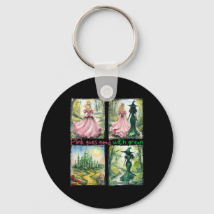 Pink Witch Goes Good With Green Halloween Witch Wo Key Ring