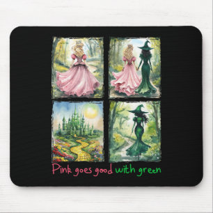Pink Witch Goes Good With Green Halloween Witch Wo Mouse Mat