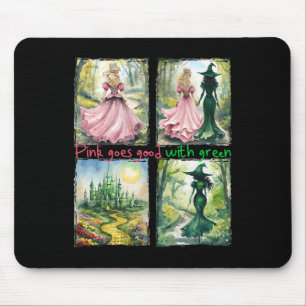 Pink Witch Goes Good With Green Halloween Witch Wo Mouse Mat