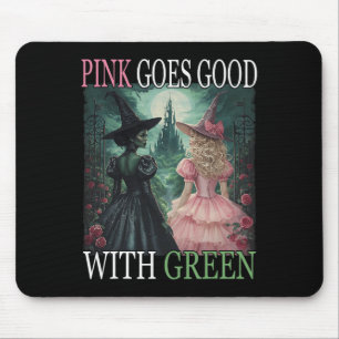 Pink Witch Goes Good With Green Halloween Witch Wo Mouse Mat