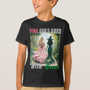 Pink Witch Goes Good With Green Halloween Witch Wo T-Shirt