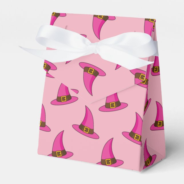 Pink Witch Hat Favour Box (Front Side)