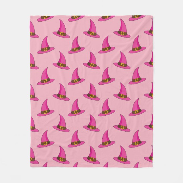 Pink Witch Hat Fleece Blanket (Front)